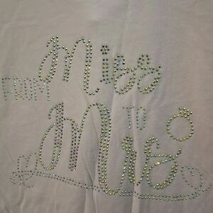 NNWT From Miss to Mrs Rhinestone Wedding Tee